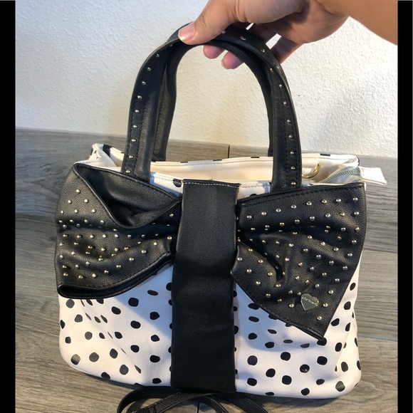 Betsey Johnson Handbags - BETSY JOHNSON  POLKA DOT SATCHEL